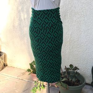 DVF Diane Von Furstenberg green knit skirt